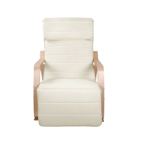Artiss Rocking Armchair Footrest Nursing Beige Afton - Chez Guru