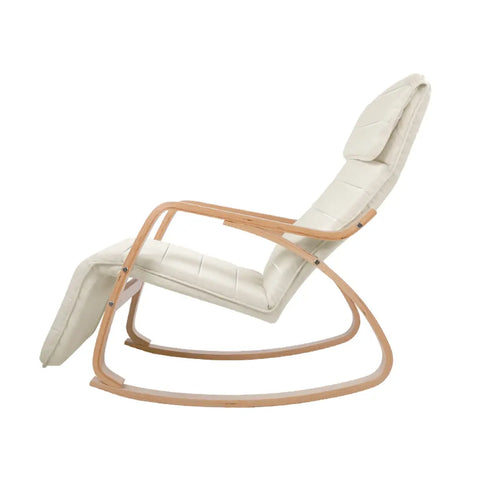Artiss Rocking Armchair Footrest Nursing Beige Afton - Chez Guru
