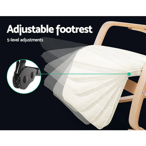Artiss Rocking Armchair Footrest Nursing Beige Afton - Chez Guru