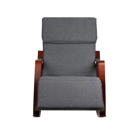 Artiss Rocking Armchair Footrest Nursing Charcoal Afton - Chez Guru
