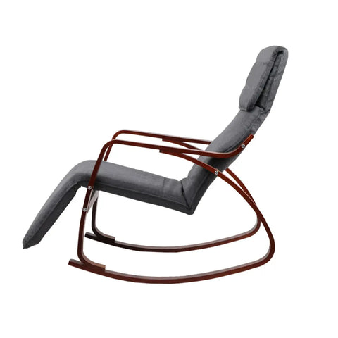 Artiss Rocking Armchair Footrest Nursing Charcoal Afton - Chez Guru
