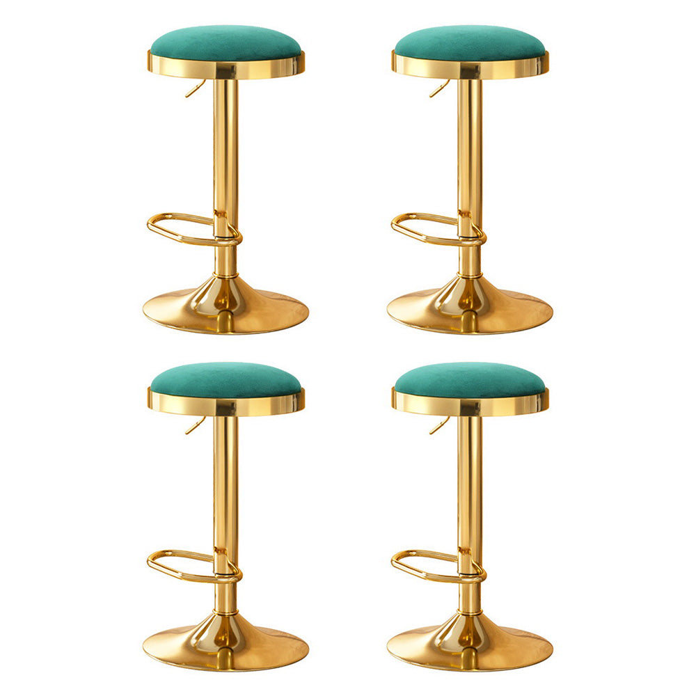4x Artiss Bar Stools Kitchen Dining Chairs Velvet Padded Stool Green Chez Guru