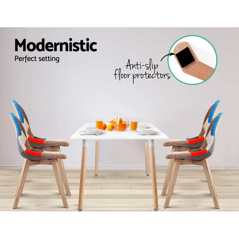 Artiss Dining Chairs Set of 2 Fabric Retro Replica DSW Chez Guru