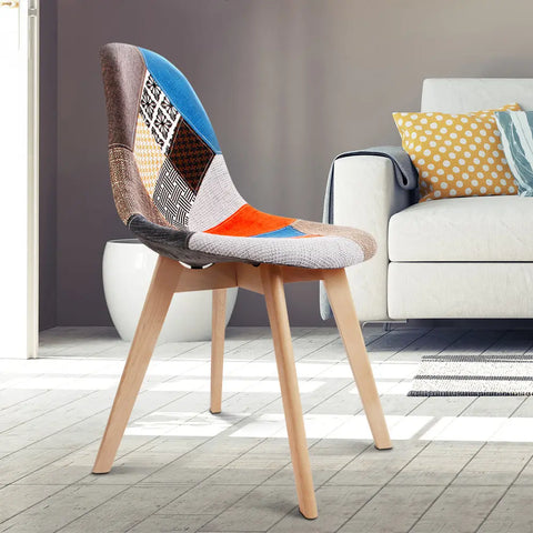 Artiss Dining Chairs Set of 2 Fabric Retro Replica DSW Chez Guru