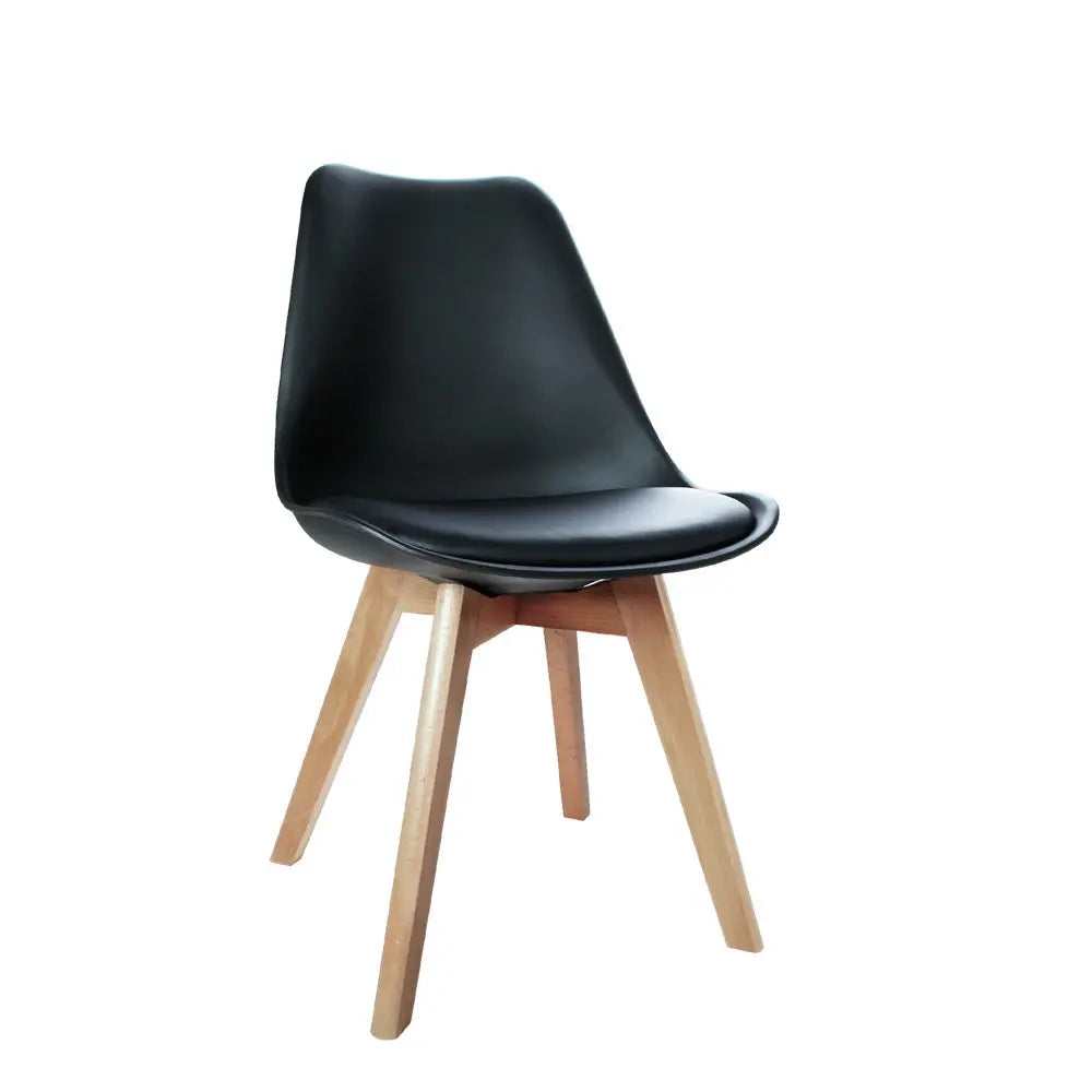 Artiss Dining Chairs Set of 4 Leather Plastic DSW Replica Wooden Black Chez Guru