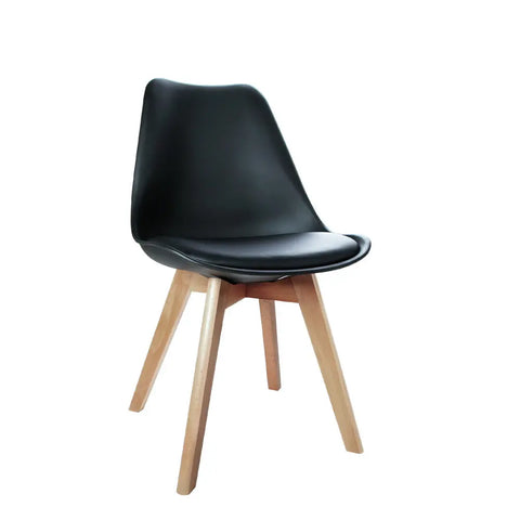 Artiss Dining Chairs Set of 4 Leather Plastic DSW Replica Wooden Black Chez Guru