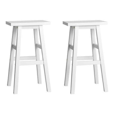 Artiss Bar Stools Kitchen Counter Stools Wooden Chairs White x2