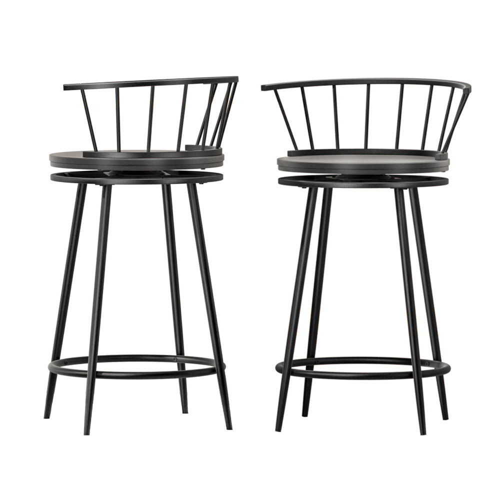 Artiss 2x Bar Stools Swivel Metal Chairs Chez Guru
