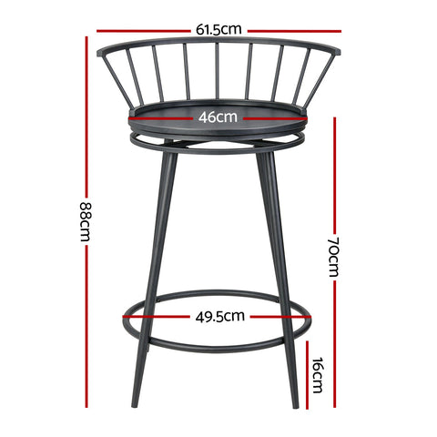 Artiss 2x Bar Stools Swivel Metal Chairs Chez Guru
