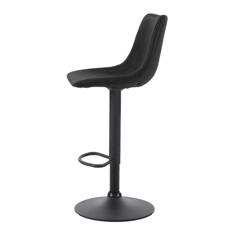Artiss 2x Bar Stools Vintage Leather Swivel Gas Lift Black Chez Guru