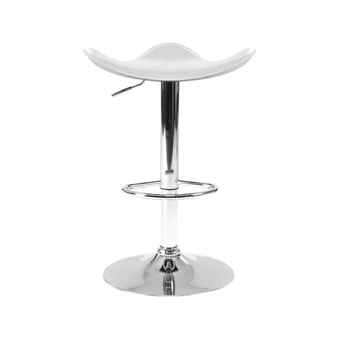Artiss 4x Bar Stools Leather Gas Lift Chair White Chez Guru