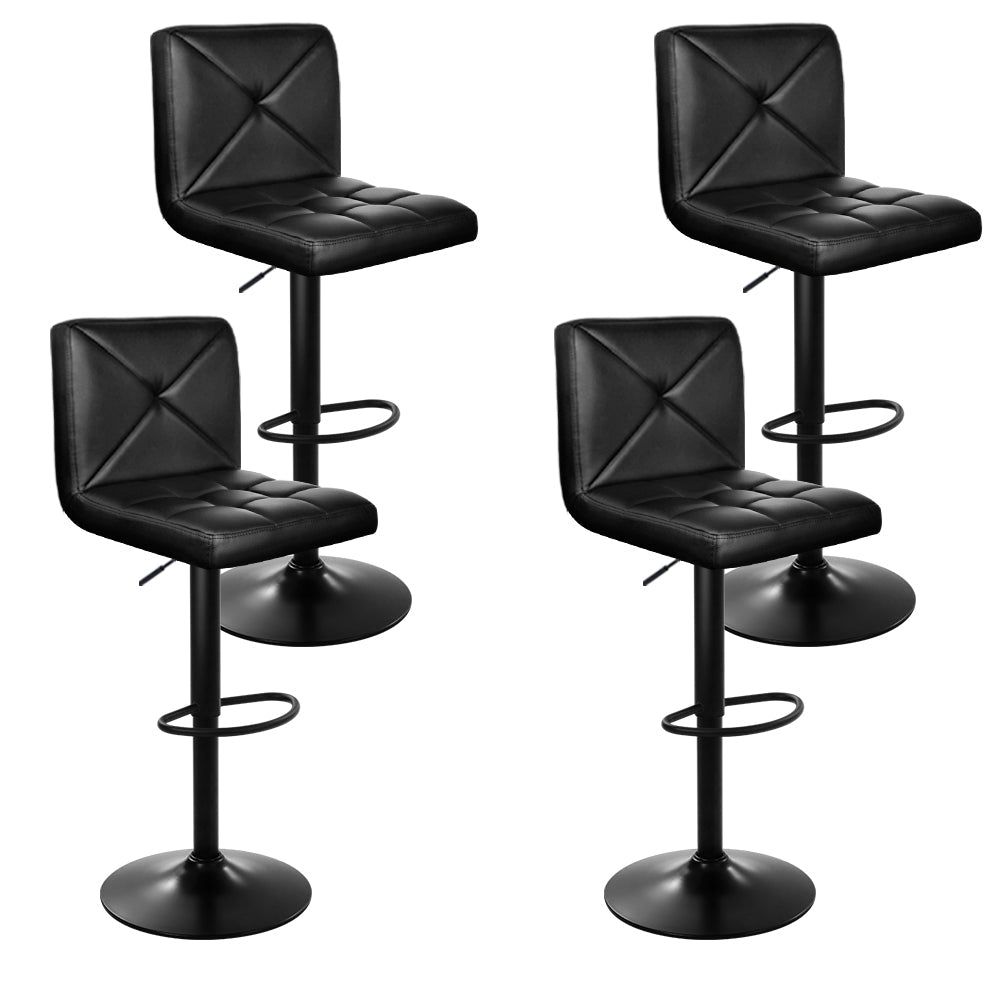 Artiss 4x Bar Stools Gas Lift Leather Chair Black Chez Guru