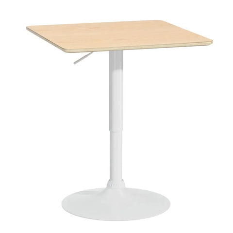 Artiss Bar Table Swivel Base Gas Lift Counter Dining Table 60CM Square Pine Chez Guru