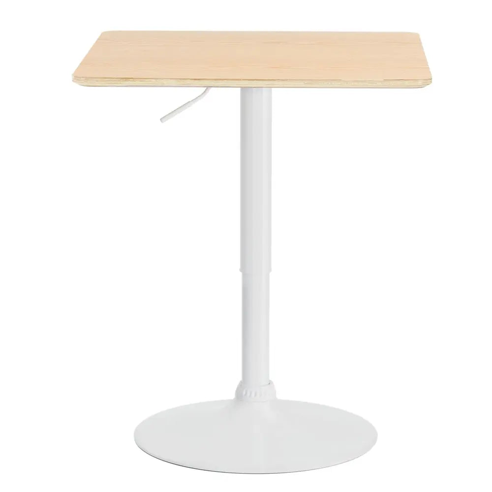 Artiss Bar Table Swivel Base Gas Lift Counter Dining Table 60CM Square Pine Chez Guru
