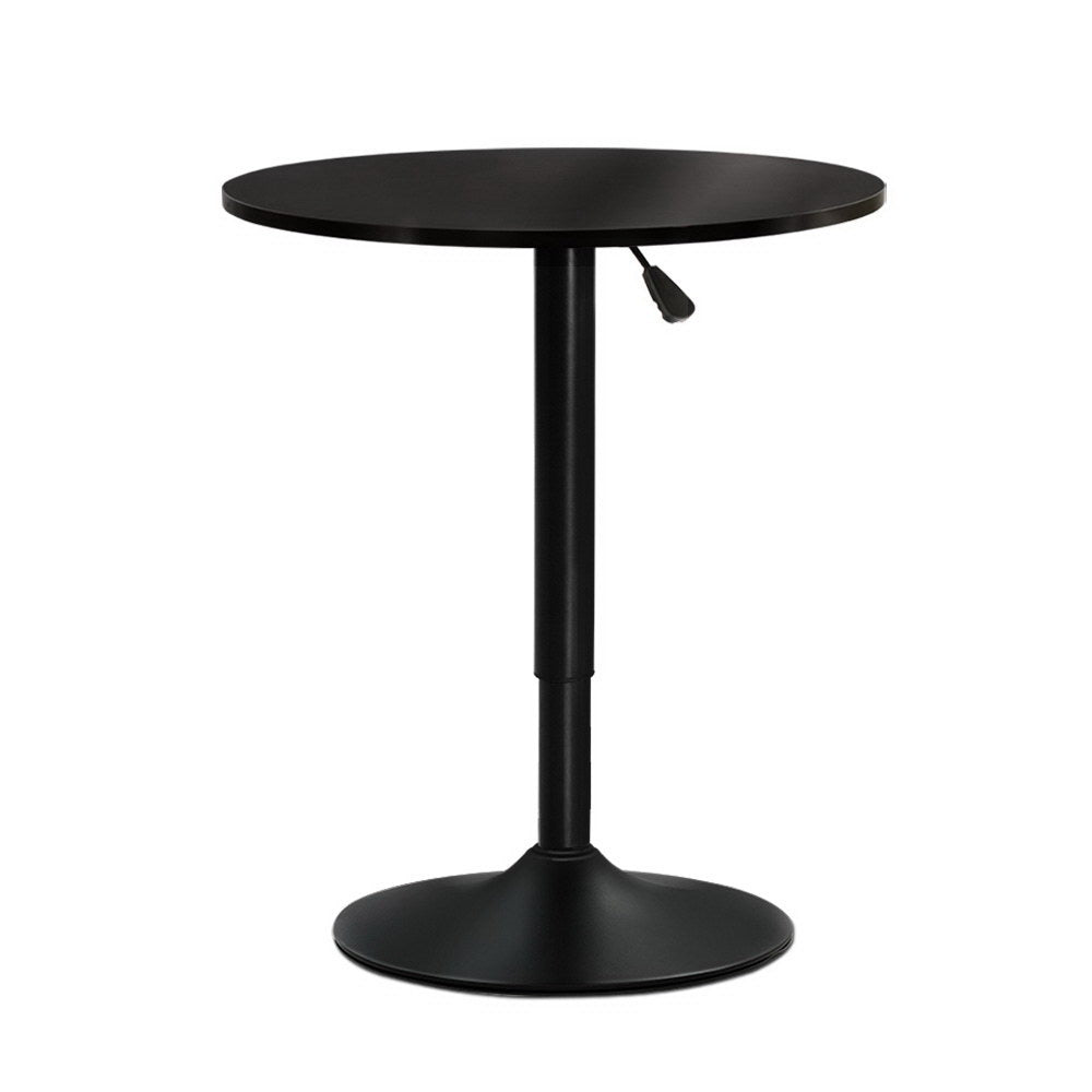Artiss Bar Table Gas Lift Round Black Chez Guru