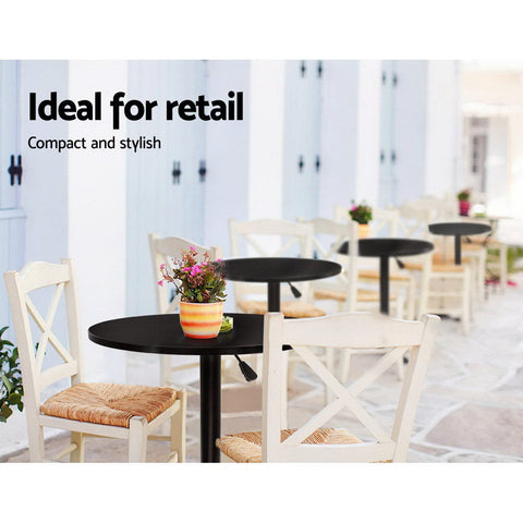 Artiss Bar Table Gas Lift Round Black Chez Guru