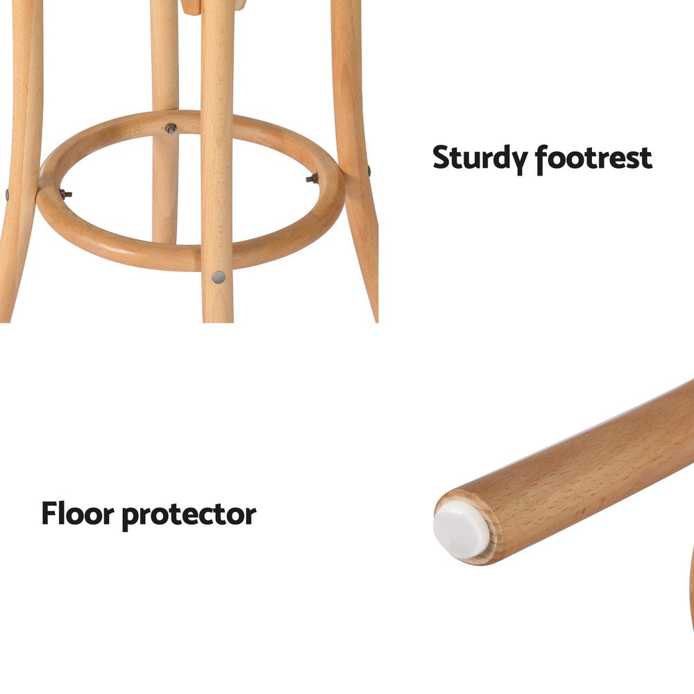 Artiss 4x Bar Stoosl Rattan Seat Wooden Chez Guru