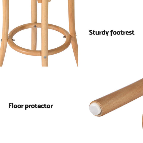 Artiss 4x Bar Stoosl Rattan Seat Wooden Chez Guru