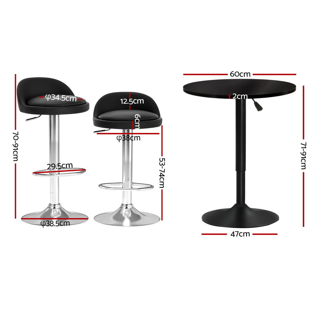 Artiss Bar Table and Stools Set Dining Desk Kitchen Chairs Cafe Pub Chez Guru