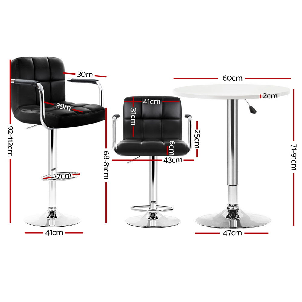 Artiss Bar Table and Stools Set Dining Desk Kitchen Chairs Cafe Pub Chez Guru