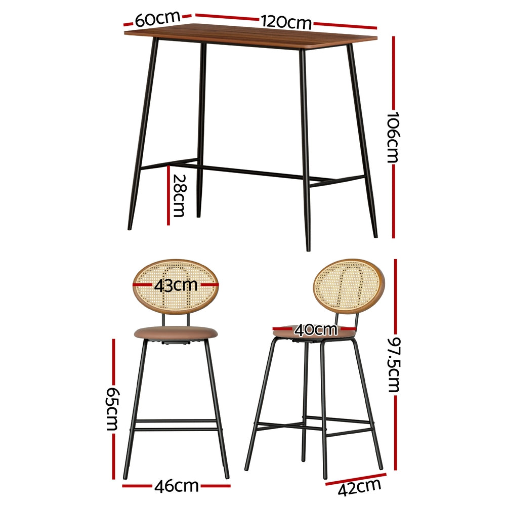 Artiss Bar Table Stools Set Dining Desk Industrial Kitchen Chairs Cafe Pub Chez Guru
