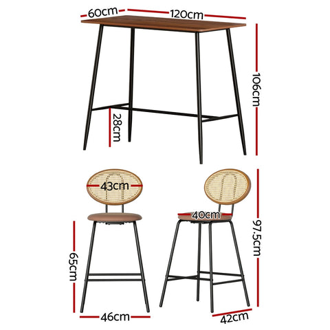 Artiss Bar Table Stools Set Dining Desk Industrial Kitchen Chairs Cafe Pub Chez Guru