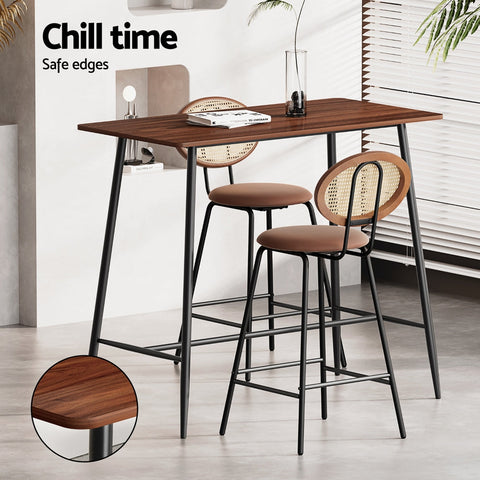 Artiss Bar Table Stools Set Dining Desk Industrial Kitchen Chairs Cafe Pub Chez Guru