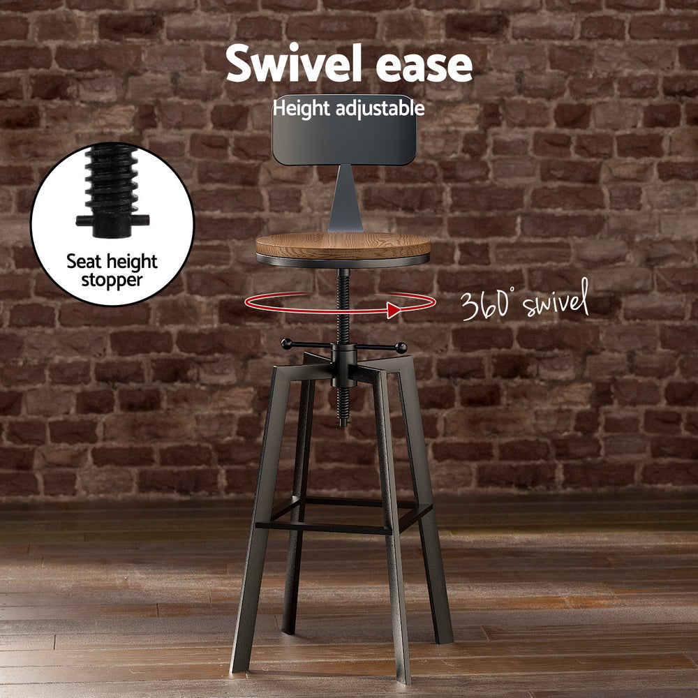 Artiss Bar Table and Stools Set Dining Desk Industrial Kitchen Chairs Cafe Pub Chez Guru