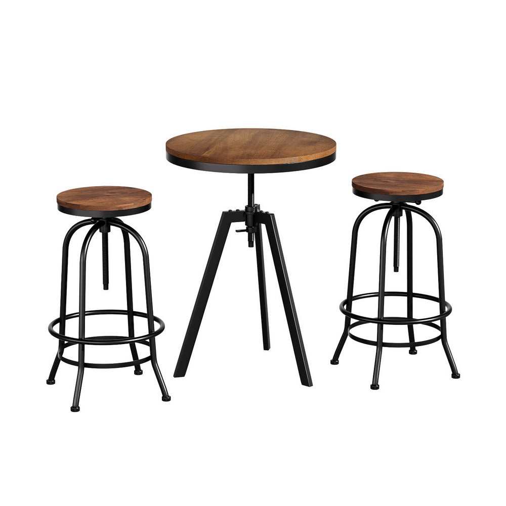 Artiss Bar Table Stools Set Dining Desk Industrial Kitchen Chairs Cafe Pub Chez Guru