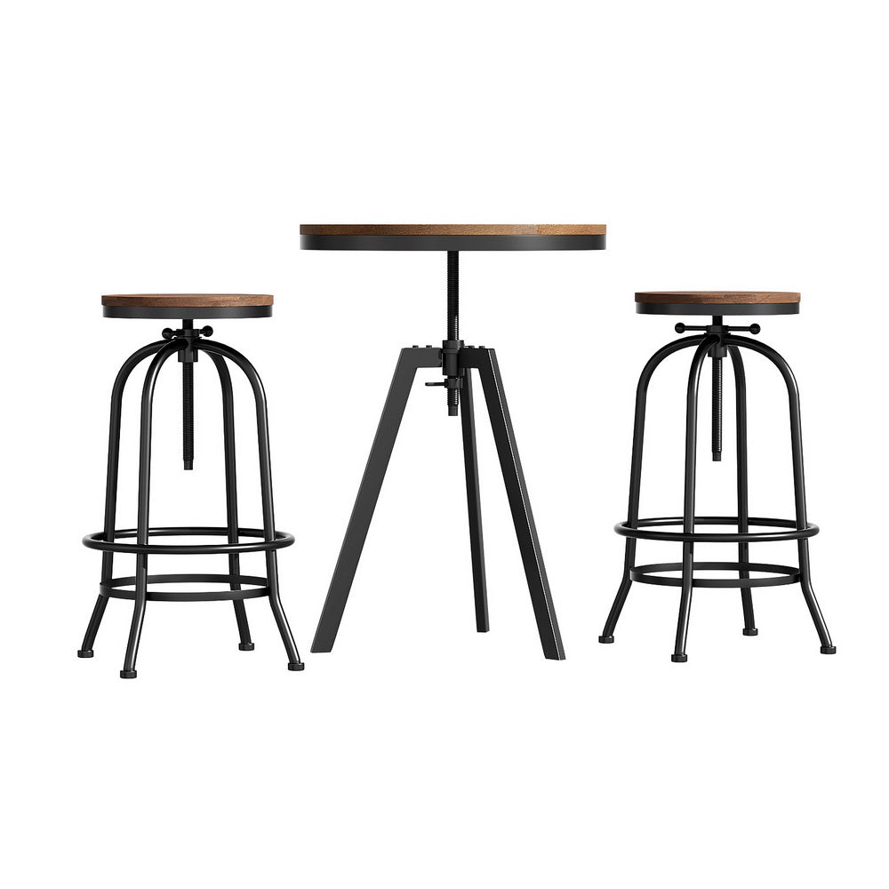 Artiss Bar Table Stools Set Dining Desk Industrial Kitchen Chairs Cafe Pub Chez Guru