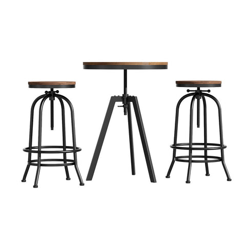 Artiss Bar Table Stools Set Dining Desk Industrial Kitchen Chairs Cafe Pub Chez Guru