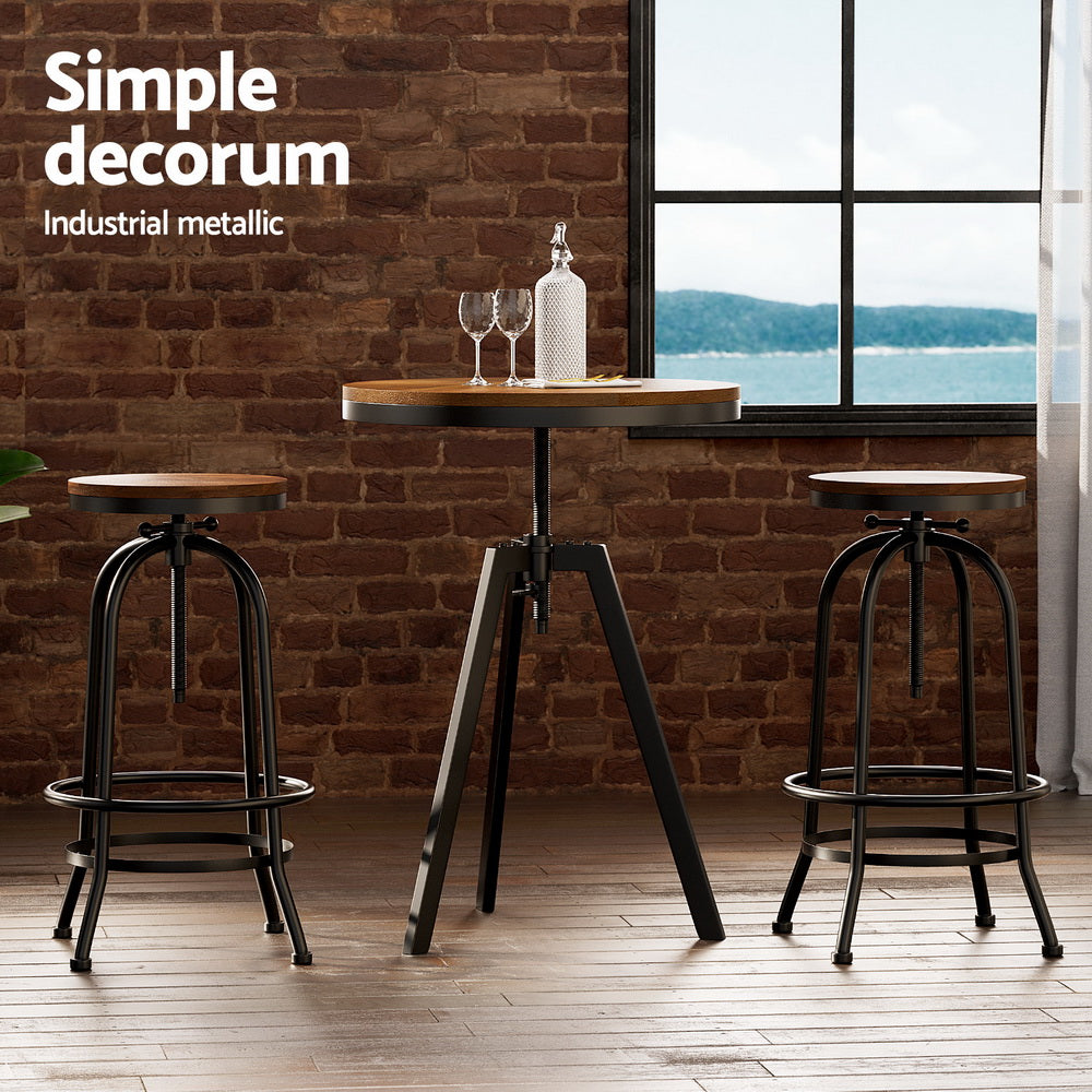 Artiss Bar Table Stools Set Dining Desk Industrial Kitchen Chairs Cafe Pub Chez Guru