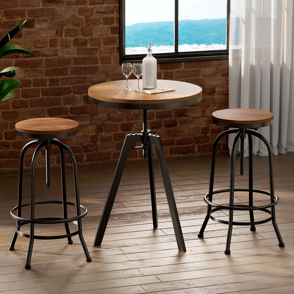 Artiss Bar Table Stools Set Dining Desk Industrial Kitchen Chairs Cafe Pub Chez Guru
