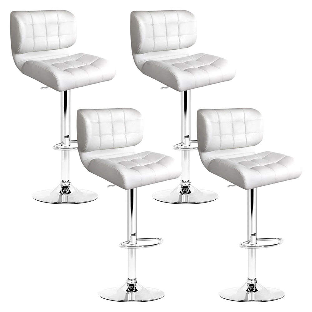 Artiss 4x Bar Stools Gas Lift Leather Padded White Chez Guru
