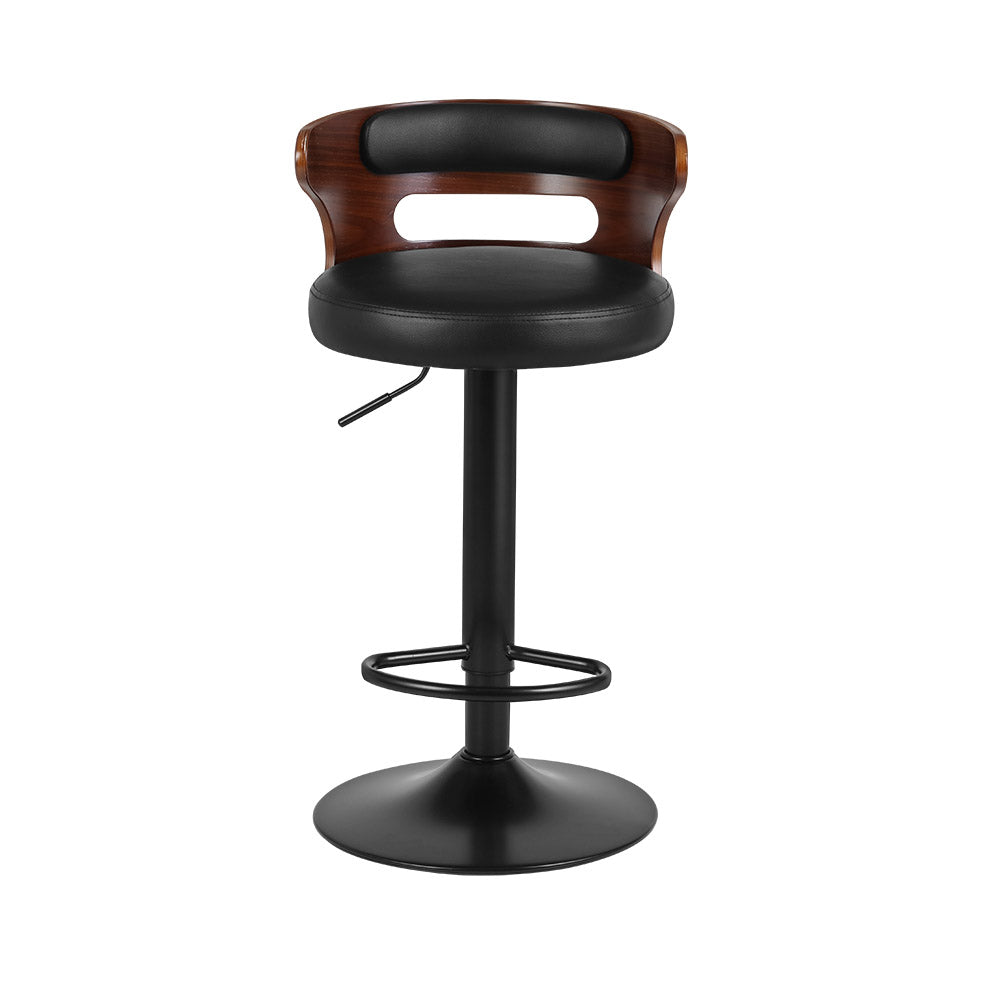 Artiss 2x Bar Stools Gas Lift Faux Leather Chez Guru