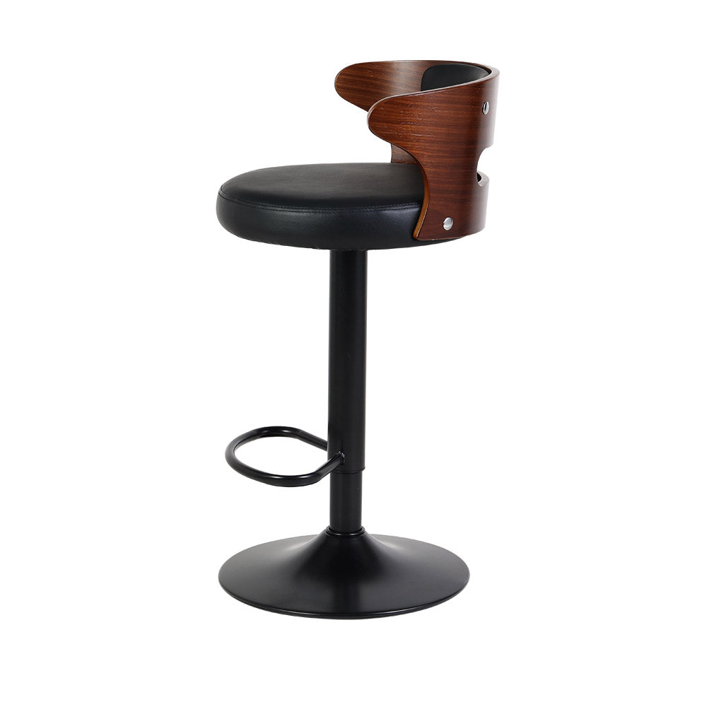 Artiss 2x Bar Stools Gas Lift Faux Leather Chez Guru