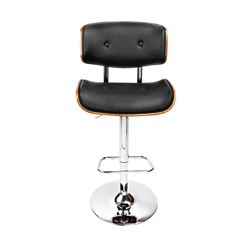 Artiss Bar Stools Gas Lift Leather Black Chez Guru