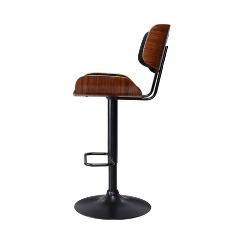 Artiss 4x Bar Stools Gas Lift Leather All Black Chez Guru