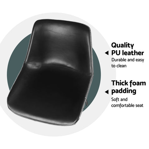 Artiss 4x Bar Stools Leather Padded Metal Legs Black Chez Guru
