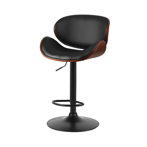 Artiss Bar Stools Kitchen Leather Barstools Swivel Gas Lift Vintage Chairs Black Chez Guru
