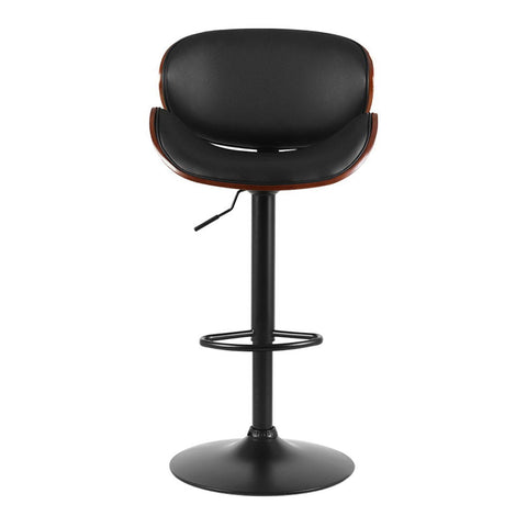 Artiss Bar Stools Kitchen Leather Barstools Swivel Gas Lift Chairs Black x2 Chez Guru