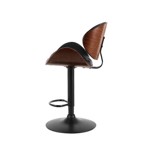 Artiss Bar Stools Kitchen Leather Barstools Swivel Gas Lift Chairs Black x2 Chez Guru
