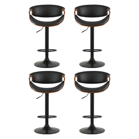 Artiss 4x Bar Stools Gas Lift Leather w/Armrest Chez Guru