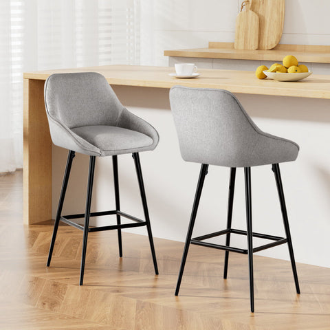 Artiss 2x Bar Stools Upholstered Stool Counter Seat Kitchen Dining Chairs Chez Guru