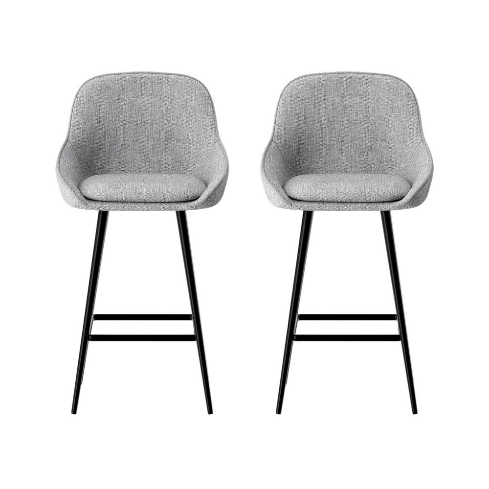 Artiss 2x Bar Stools Upholstered Stool Counter Seat Kitchen Dining Chairs Chez Guru
