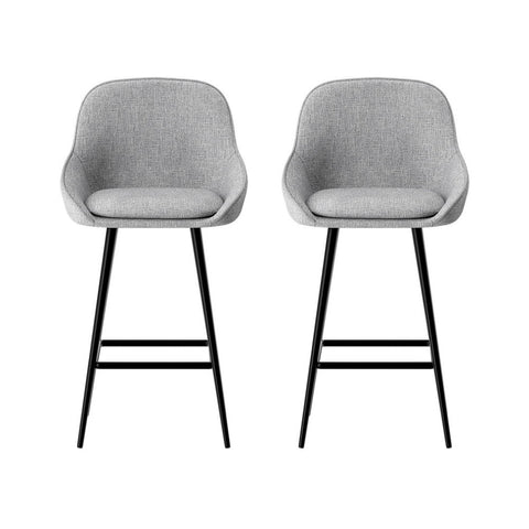 Artiss 2x Bar Stools Upholstered Stool Counter Seat Kitchen Dining Chairs Chez Guru