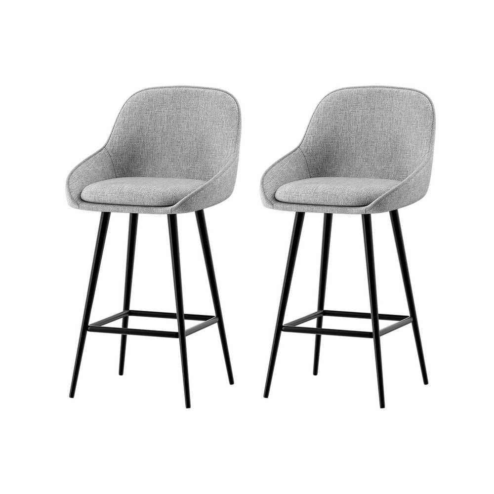 Artiss 2x Bar Stools Upholstered Stool Counter Seat Kitchen Dining Chairs Chez Guru