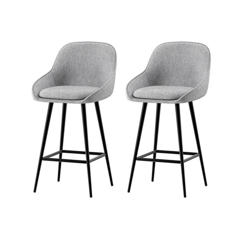 Artiss 2x Bar Stools Upholstered Stool Counter Seat Kitchen Dining Chairs Chez Guru