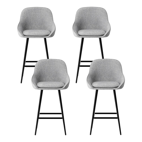 Artiss 4x Bar Stools Upholstered Stool Counter Seat Kitchen Dining Chairs Chez Guru
