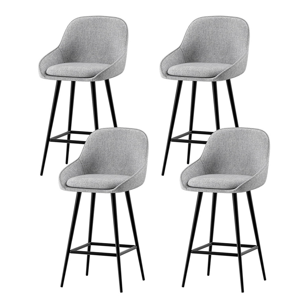 Artiss 4x Bar Stools Upholstered Stool Counter Seat Kitchen Dining Chairs Chez Guru